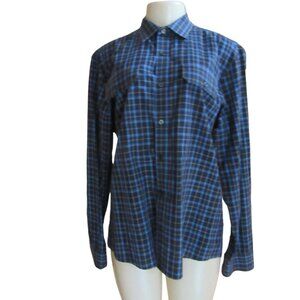 Mens Michael Kors Button Down Long Sleeve Blue Stripes Shirt in Size Large